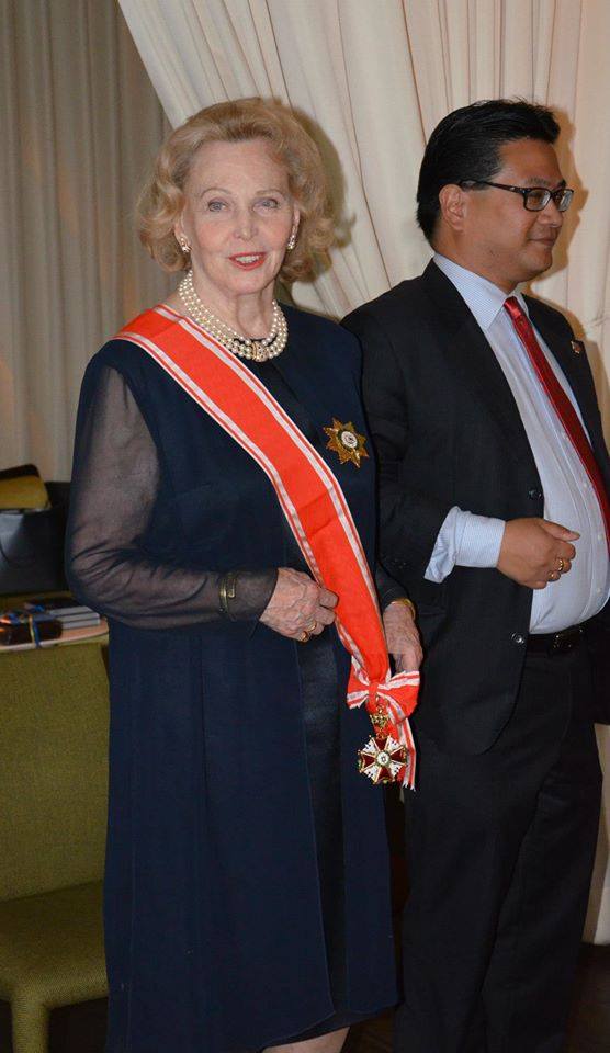 Dr. Glenn Agung Hole with Princess Marianne Bernadotte, Countess of Wisborg, and at the Bernadotte Art Awards in Stockholm