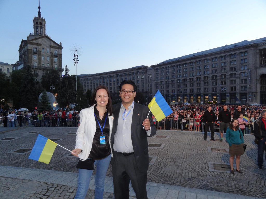 Dr. Glenn Agung Hole as VIP guest at the Ukrainian Association of Disabled People event in Kyiv, Ukraine