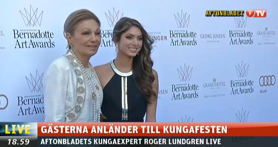 Dr. Glenn Agung Hole with Princess Marianne Bernadotte, Countess of Wisborg, and at the Bernadotte Art Awards in Stockholm