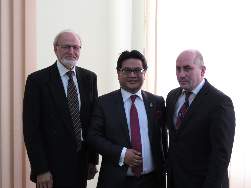 Dr. Glenn Agung Hole during official state meetings in the Republic of Georgia with the President, the Georgian Patriarch, and the Minister of Diaspora Affairs