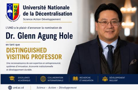 UND announcement card for Dr. Glenn Agung Hole's appointment as Distinguished Visiting Professor