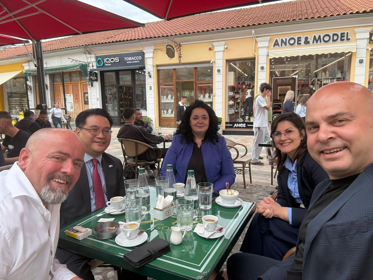 Dr. Glenn Agung Hole with faculty colleagues in Shkodër, Albania