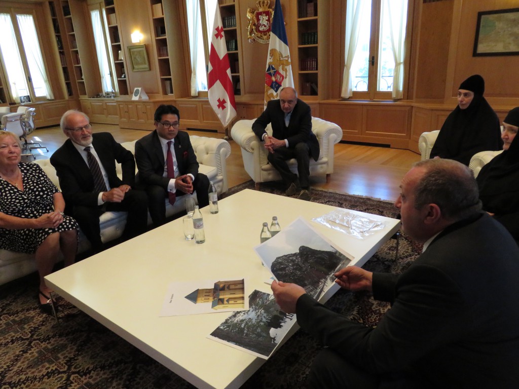 Dr. Glenn Agung Hole during official state meetings in the Republic of Georgia with the President, the Georgian Patriarch, and the Minister of Diaspora Affairs