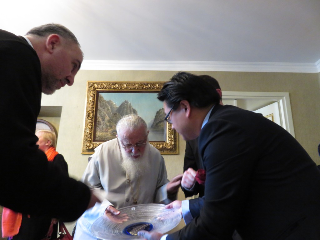 Dr. Glenn Agung Hole during official state meetings in the Republic of Georgia with the President, the Georgian Patriarch, and the Minister of Diaspora Affairs