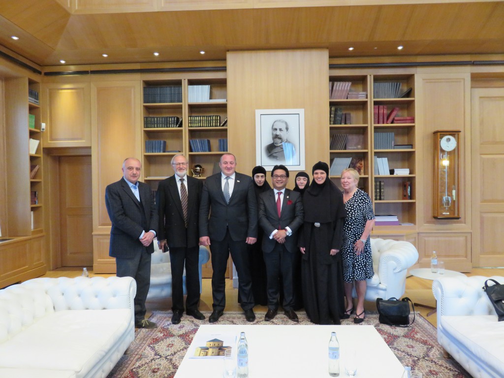 Dr. Glenn Agung Hole during official state meetings in the Republic of Georgia with the President, the Georgian Patriarch, and the Minister of Diaspora Affairs