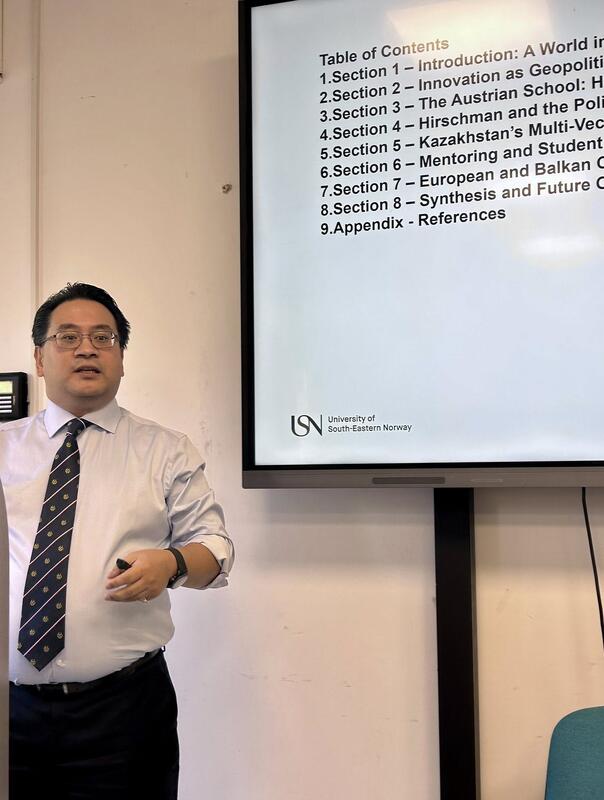 Dr. Glenn Agung Hole delivering the guest lecture at Mother Teresa University, Skopje