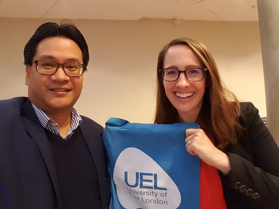 Dr. Glenn Agung Hole during a mentorship visit at the University of East London